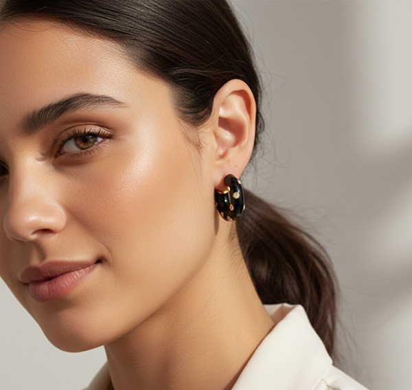 Noctira Zircon Enamel Hoops