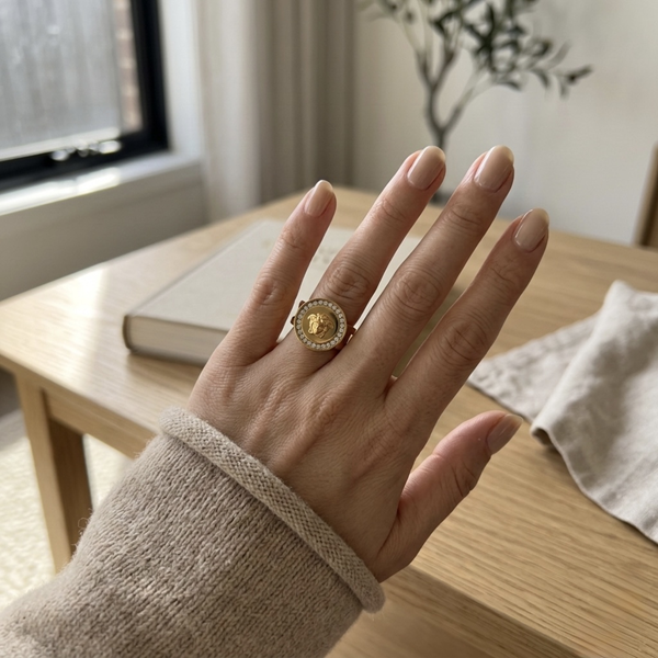 Orlencia Medallion Crystal Ring