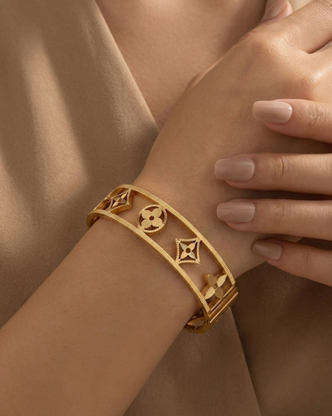 Ornate Motif Gold Bracelet