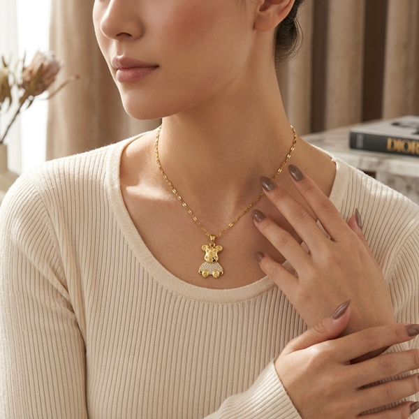 Radiant Teddy Pendant Necklace