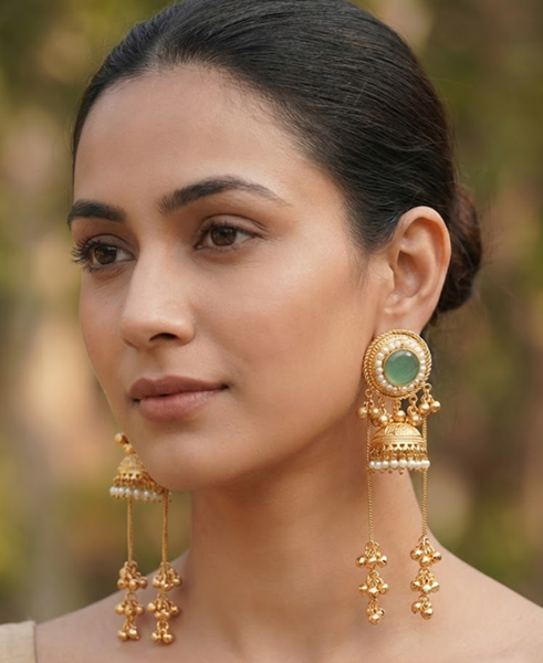Kaira Crest Jhumka Earrings