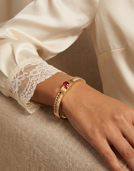 Scarlet Script Gold Bracelet