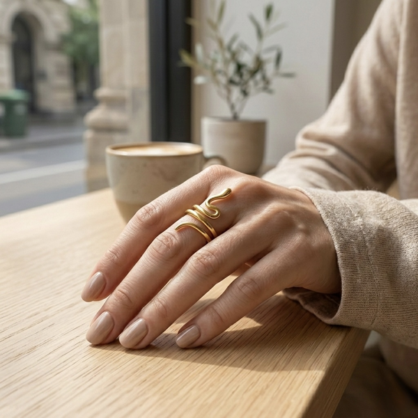 Serpentine Gold Wrap Ring