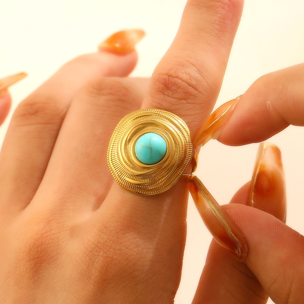 Solara Turquoise Medallion Ring