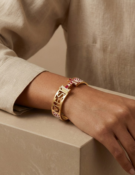 Statement Script Gold Bracelet
