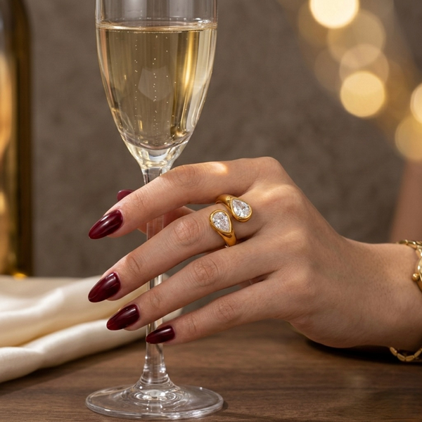 Valora Twin Teardrop Ring