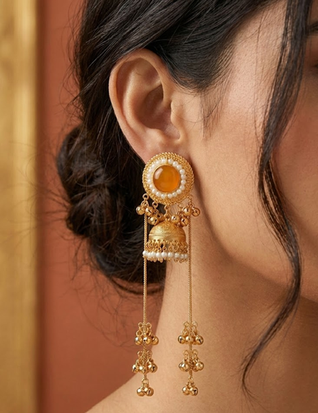 Kaira Crest Jhumka Earrings