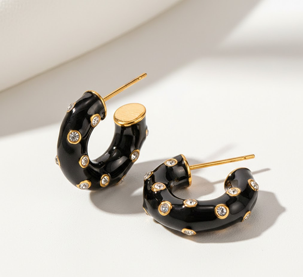Noctira Zircon Enamel Hoops
