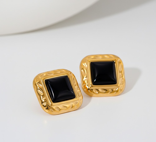 Noctyne Sculpted Square Studs