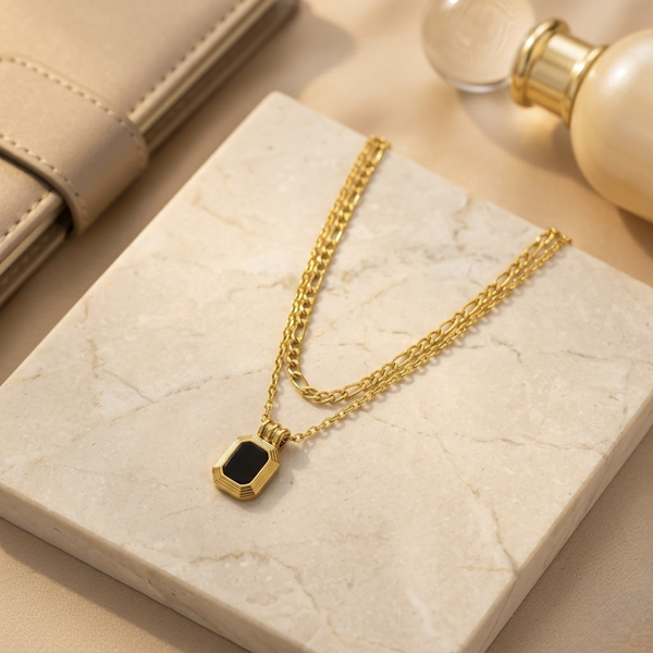 Noir Luxe Layered Necklace