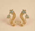 Peacock Grace Crystal Earcuffs