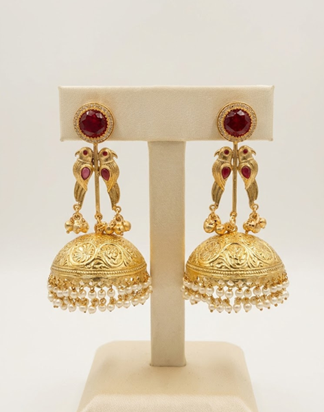 Rajasi Gemstone Jhumka Earrings