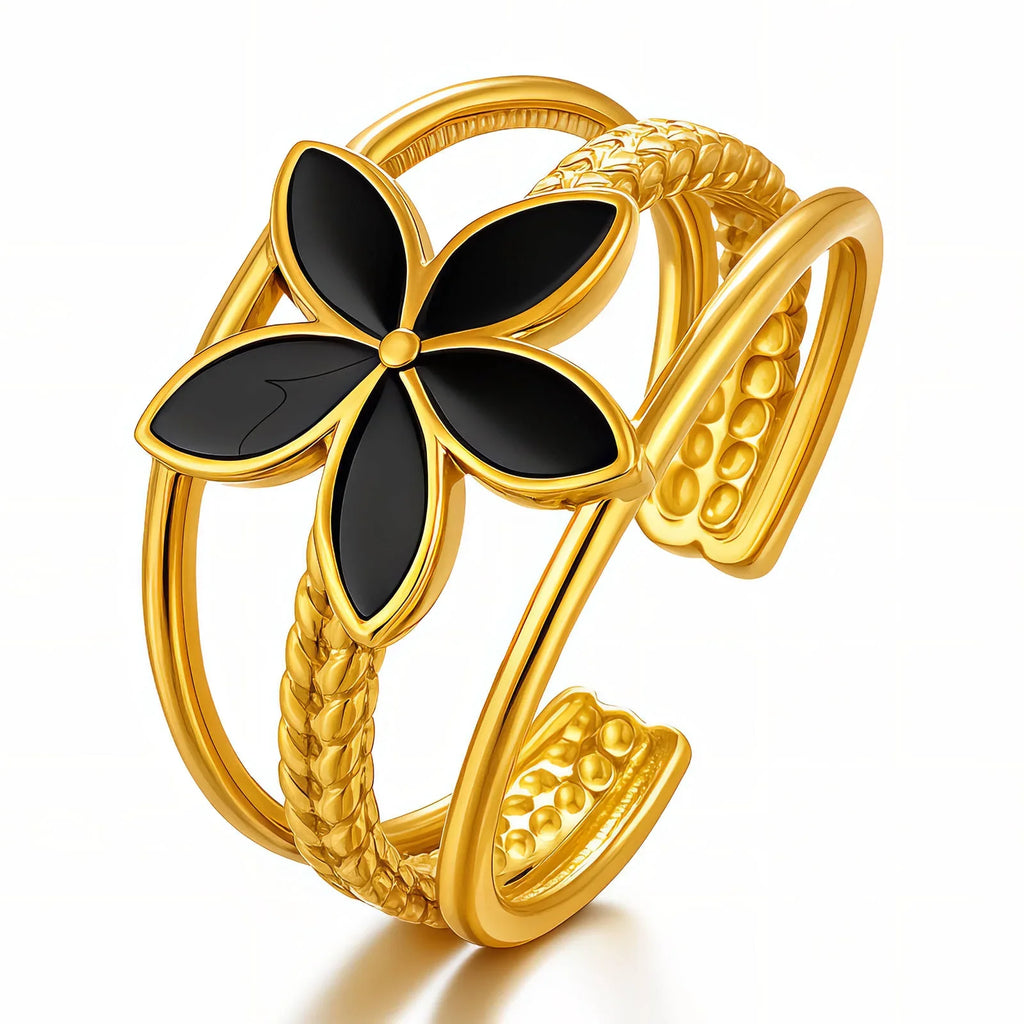 Ring - Noir Petal Bloom