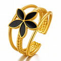 Ring - Noir Petal Bloom