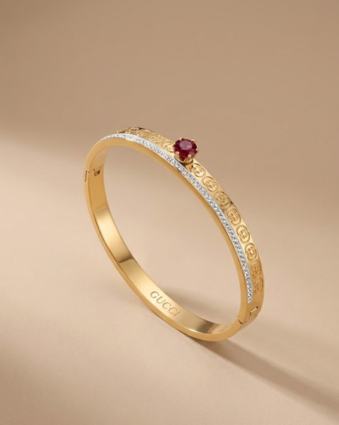 Ruby Crest Gold Bracelet
