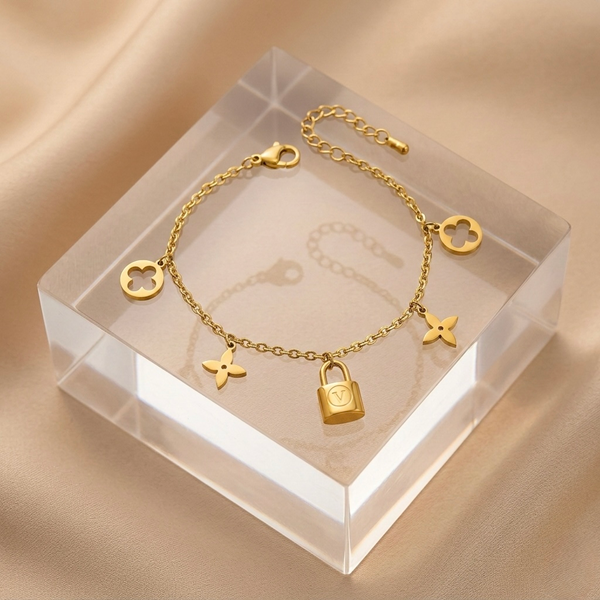 Serelune Lock Charm Bracelet