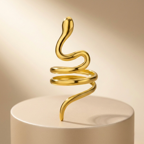 Serpentine Gold Wrap Ring