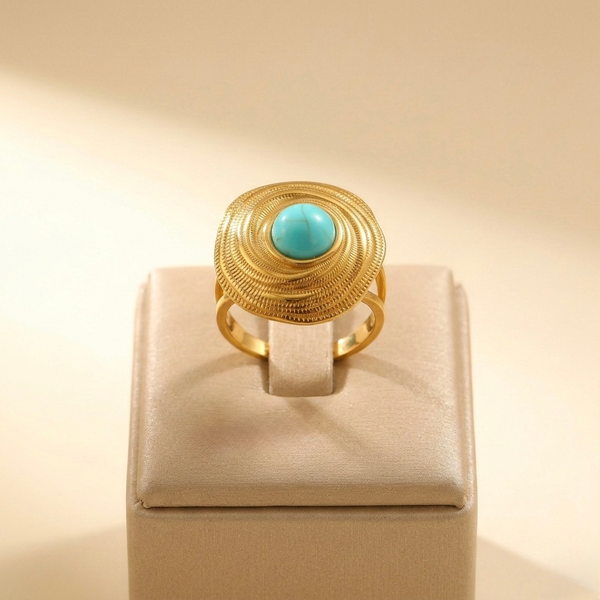 Solara Turquoise Medallion Ring