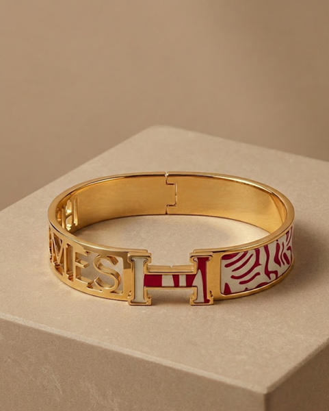 Statement Script Gold Bracelet