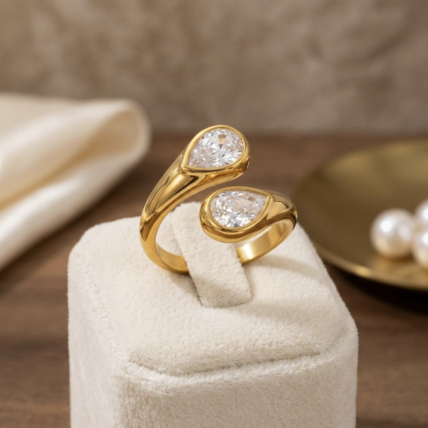 Valora Twin Teardrop Ring