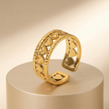 Valoria Heart Lattice Cuff Ring