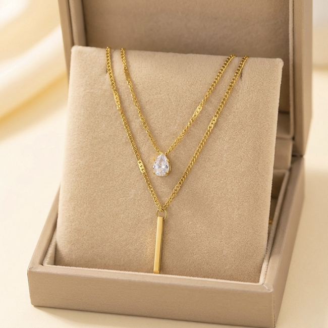Velmira Dual Layer Zirconia Necklace