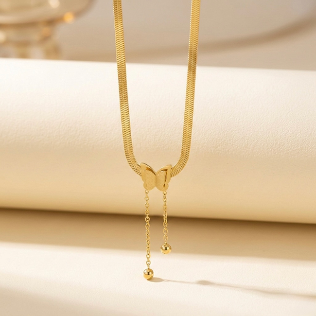 Veloura Butterfly Drop Necklace
