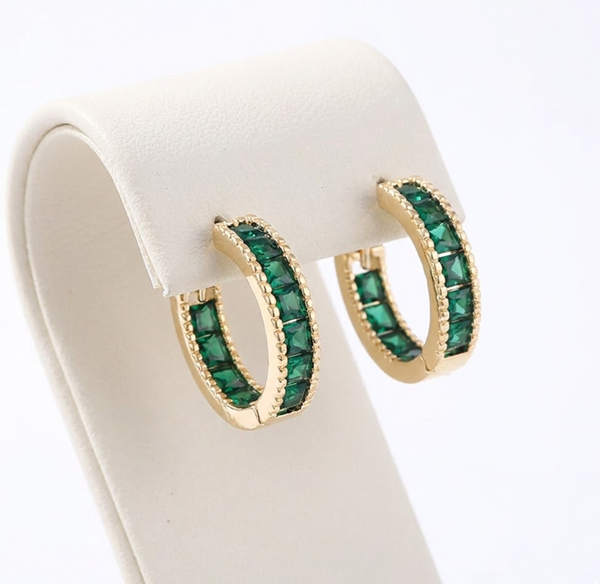 Verde Aurelian Rhinestone Hoops