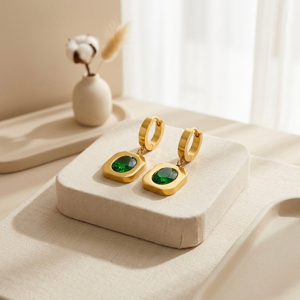 Verde Radiance Drop Hoops