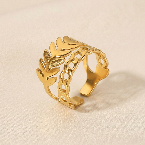 Verdelle Chain Leaf Ring