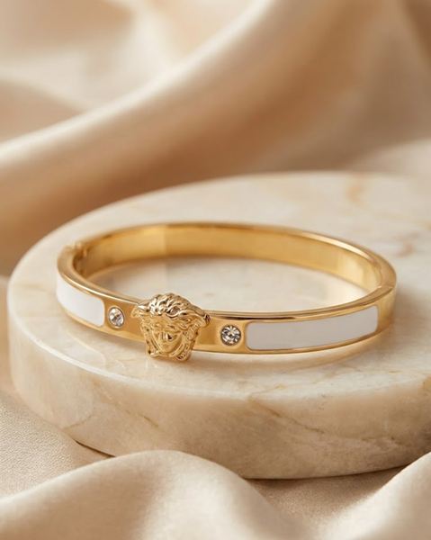 Medallion Crest Gold Bracelet