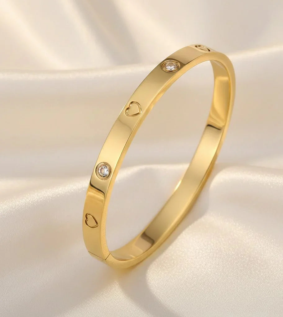 Bracelet -Luxe Heartline Crystal Bangle