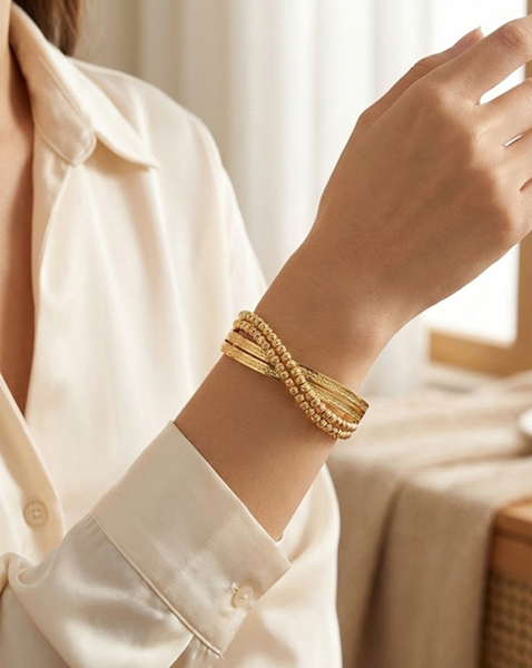 Heirloom Weave Gold Bracelet