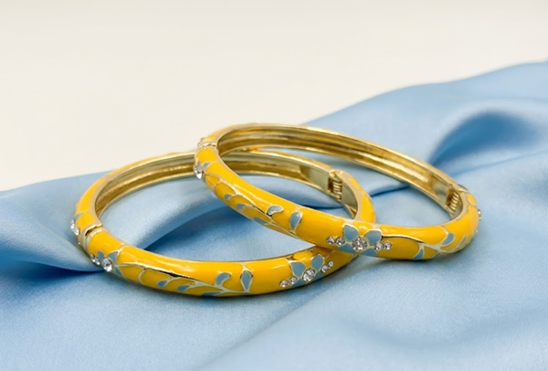 Aurelia Enamel Crystal Bangle