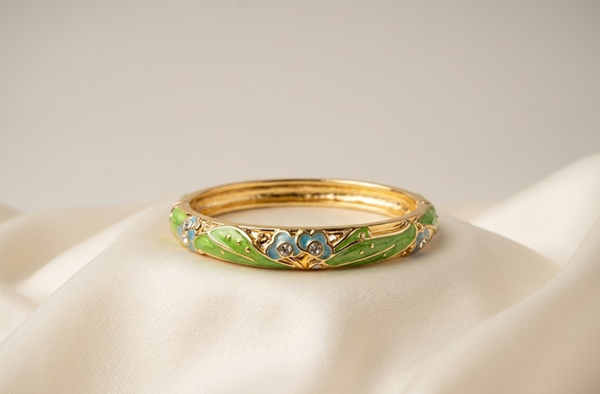 Aurelia Enamel Crystal Bangle
