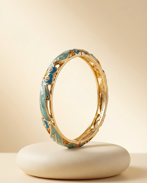 Aurelia Enamel Crystal Bangle