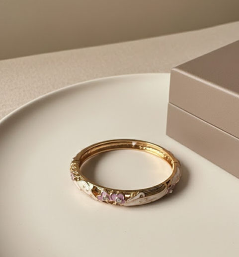 Aurelia Enamel Crystal Bangle