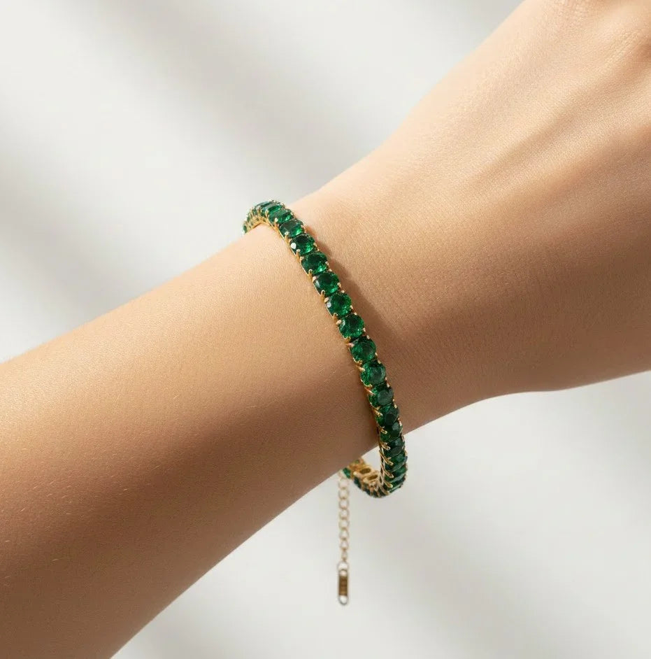 Bracelet - Emerald Elegance Tennis
